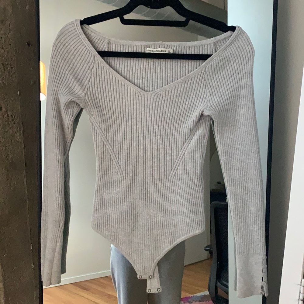 Abercrombie ribbed Knit bodysuit with detailing